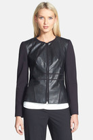 Thumbnail for your product : Classiques Entier R) Stamped Leather & Sunmosa Ponte Jacket