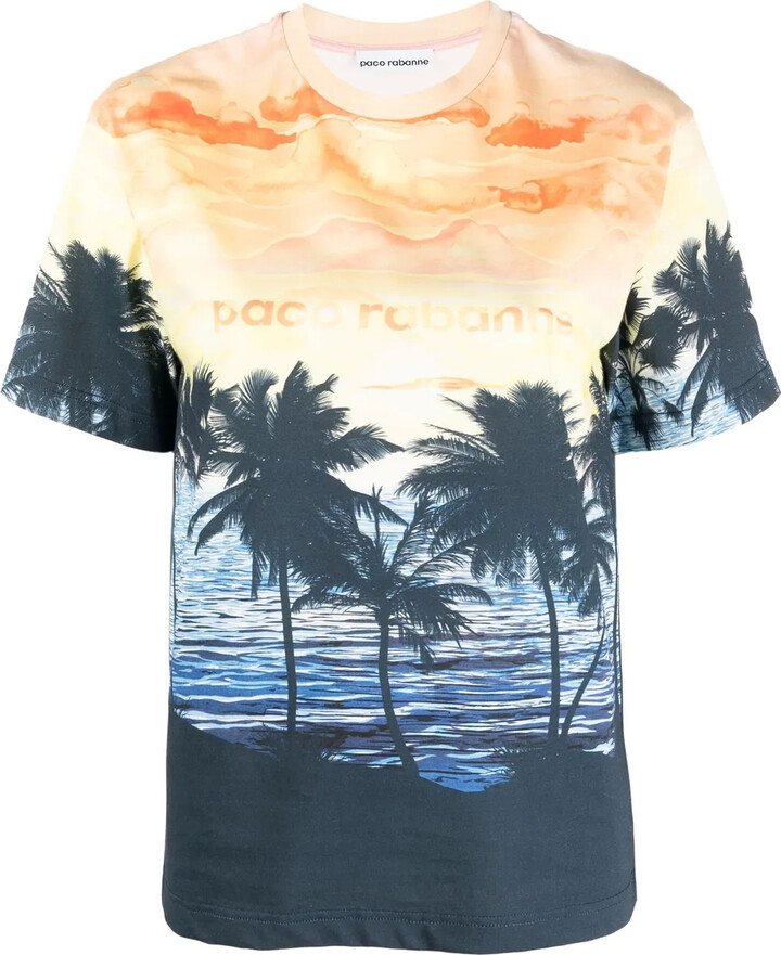 Rabanne graphic-print organic cotton T-shirt