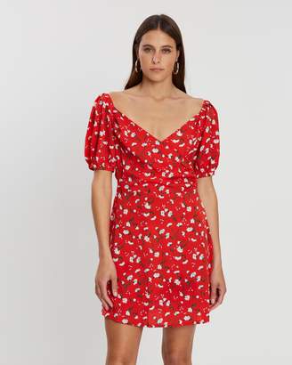 Missguided Milkmaid Wrap Front Skater Dress