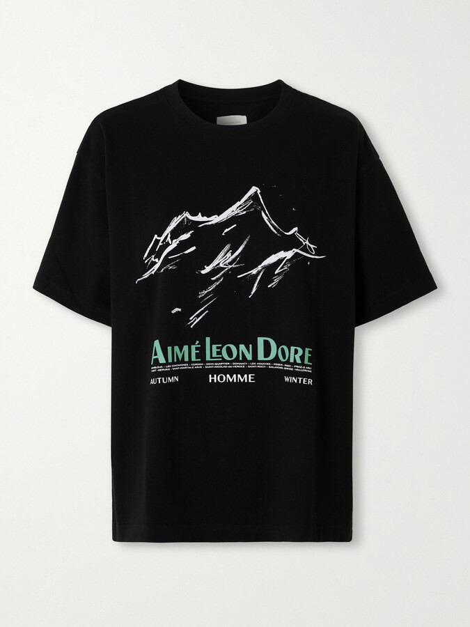 Aimé Leon Dore Summit Printed Cotton-jersey T-shirt - Black