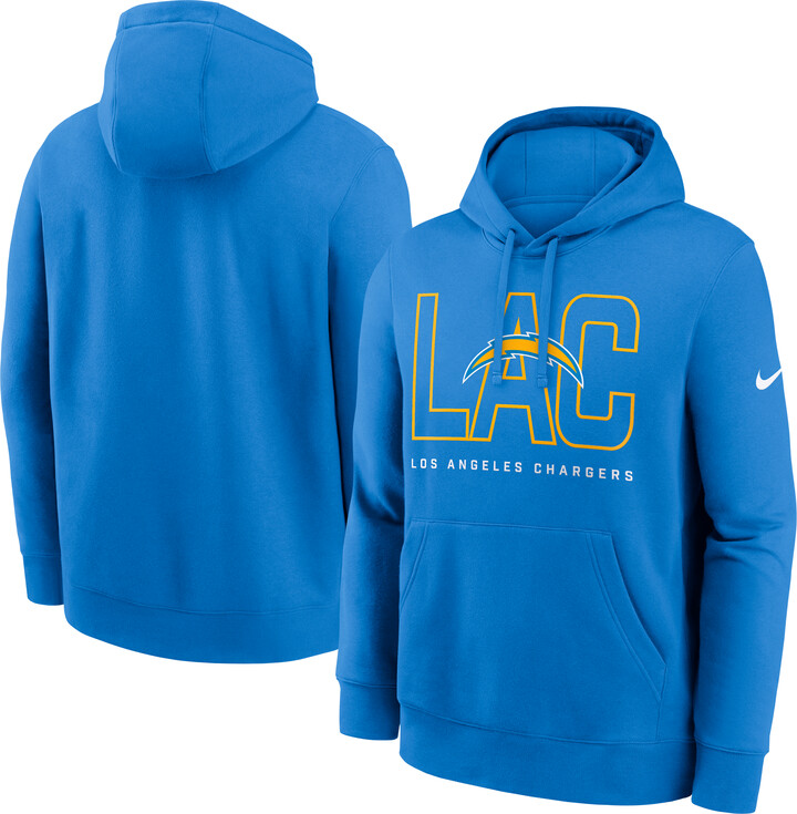Men's Nike Powder Blue Los Angeles Chargers Busted Play Club Fleece Pullover Hoodie