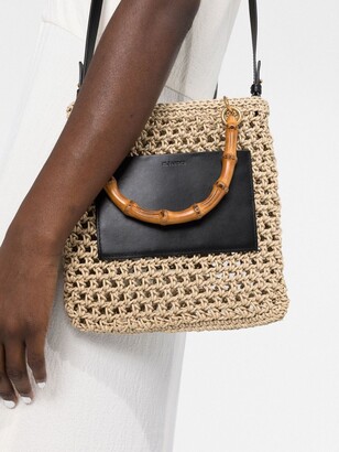 Jil Sander Bamboo-Handle Woven Tote - ShopStyle