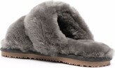 Thumbnail for your product : Mou Shearling Open-Toe Slippers