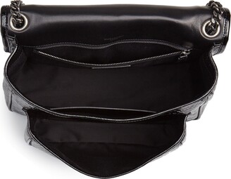 Saint Laurent Medium Niki Croc Embossed Lambskin Leather Shoulder Bag