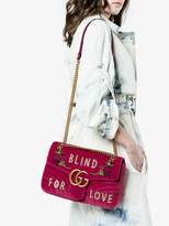 Thumbnail for your product : Gucci Pink GG Marmont Medium Velvet Shoulder Bag