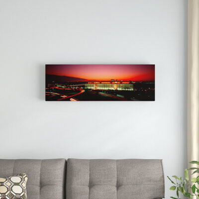 High Angle View of a Building lit up at Night John F. Kennedy Center for the Performing Arts, Washington DC, USA - Unframed Panoramic Photograph Print