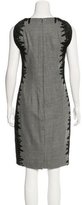 Thumbnail for your product : Lela Rose Lace-Accented Wool Dress