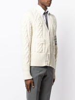 Thumbnail for your product : Thom Browne 4-bar Aran Cable Cashmere Cardigan