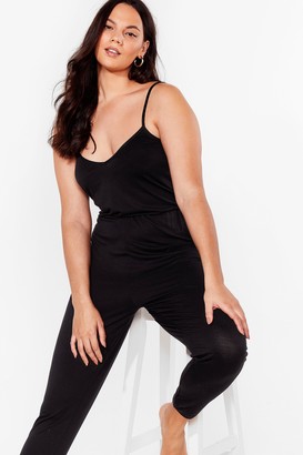Nasty Gal Womens Plus Size Strappy Lounge Jumpsuit - Black - 20