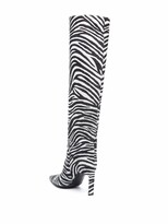 Thumbnail for your product : ATTICO Zebra-Print Pointed-Toe Boots
