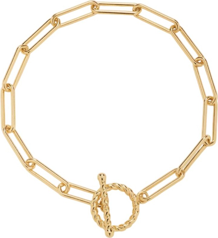 Vanchi Paperclip Toggle Bracelet In Gold