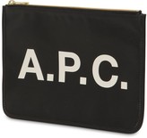 Thumbnail for your product : A.P.C. Logo Printed Faux Leather Pouch