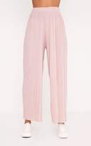 Thumbnail for your product : PrettyLittleThing Loredana Blush Soft Pleated Sheer Cropped Trousers
