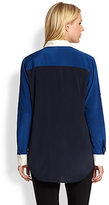 Thumbnail for your product : DKNY Silk Colorblock Blouse