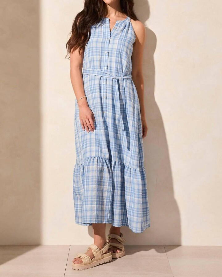 Button Down Halter Dress In Water