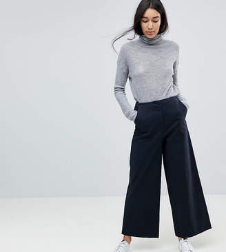 ASOS Tall DESIGN Tall wide leg canvas pants in navy