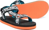 Thumbnail for your product : Stella McCartney Kids Logo-Print Touch Strap Sandals