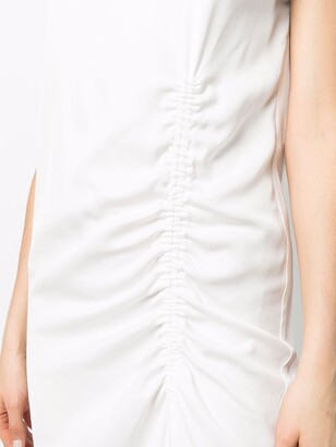Nude Ruched-Detail Dress