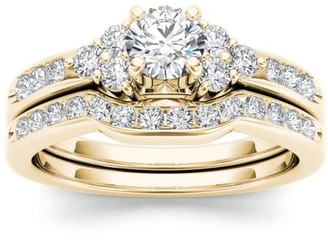 1 Carat T.W. Diamond Classic 14kt Yellow Gold Engagement Ring Set