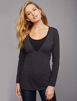 A Pea in the Pod Pull Over Mock Layer Nursing Top