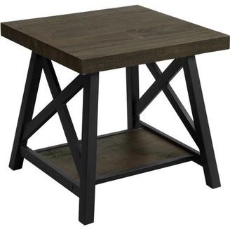 Furniture of America Chester Industrial End Table, Medium Weathered Oak