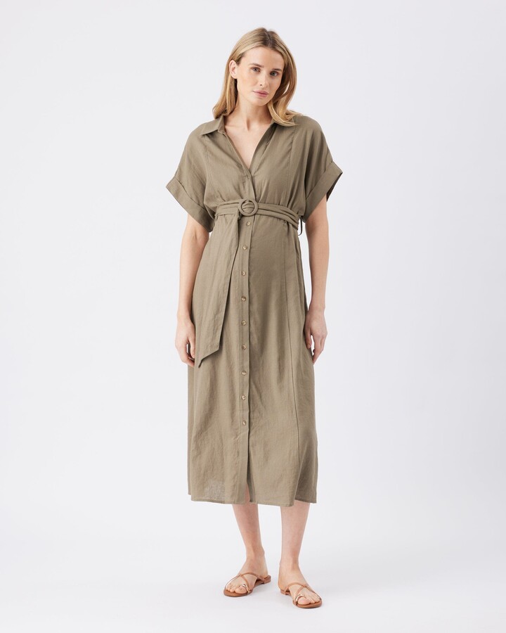 Ripe Maternity Amy Linen Nursing Shirt Dress
