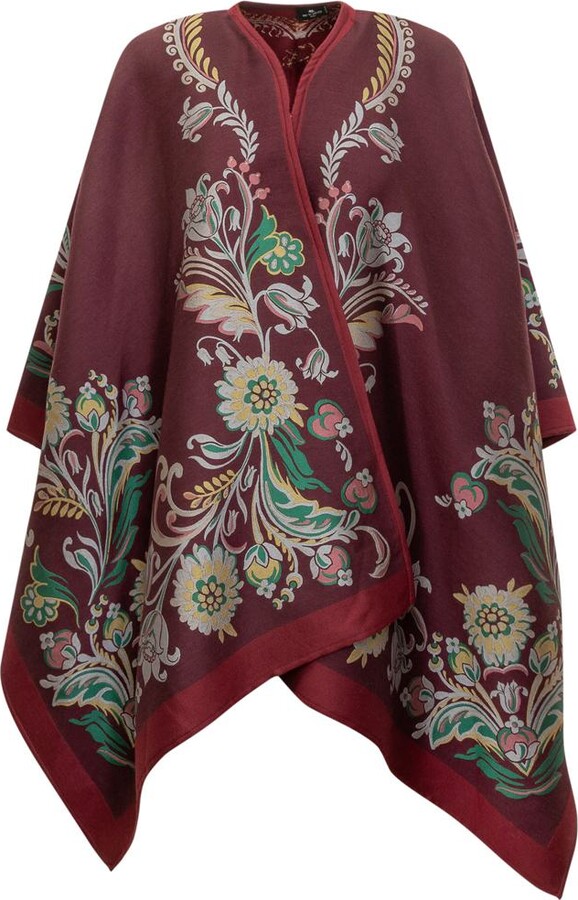 Etro Floral Patterned Viscose Cape