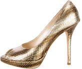 Thumbnail for your product : Christian Dior Metallic Snakeskin Pumps
