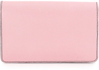 Fendi Monster Leather Flap Wallet-on-Chain, Pink/Black