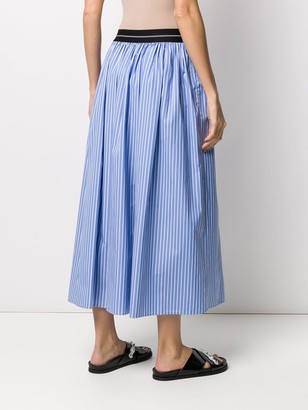 MSGM pinstriped A-line skirt
