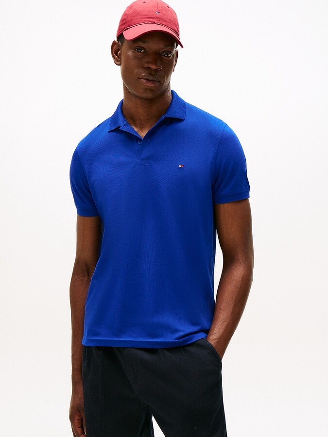 Tommy Hilfiger Men's Regular Fit Pique Tech Polo - Blue - M