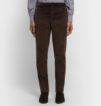 Sid Mashburn Chocolate Slim-Fit Cotton-Corduroy Suit Trousers