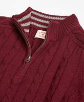 Thumbnail for your product : Brooks Brothers Cable-Knit Wool-Blend Half-Zip Sweater