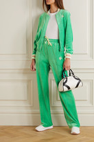 Thumbnail for your product : Casablanca Appliqued Velour Track Pants - Green