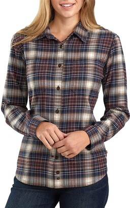Carhartt Women's Rugged Flex Relaxed Fit Flannel Plaid Shirt