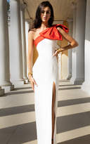 Thumbnail for your product : Rasario Bow-Embellished Silk Gown
