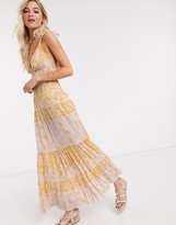 Thumbnail for your product : Free People let's smock about it printed maxi dress in pink