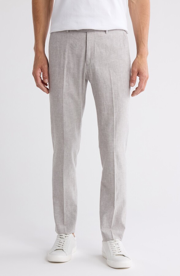 Tommy Hilfiger Flat Front Linen Blend Pants