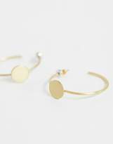 Thumbnail for your product : Pilgrim gold plated mini hoop earrings with stud detail