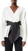 Thumbnail for your product : Tibi Chalky Drape Dolman Tie Top