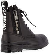 Thumbnail for your product : Dolce & Gabbana Men's Cap-Toe Leather Combat Boots