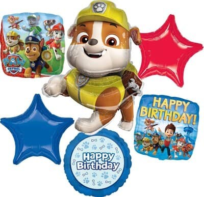 Paw Patrol™ Rubble Birthday 6-Piece Foil Balloon Bouquet By Anagram in Blue