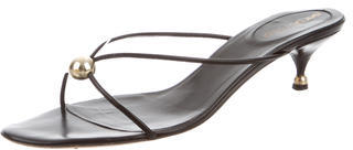 Sergio Rossi Leather Multistrap Slide Sandals