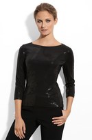 Thumbnail for your product : St. John Sequin Jersey Top
