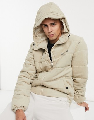 Sixth June corduroy puffer jacket in beige - ShopStyle Outerwear