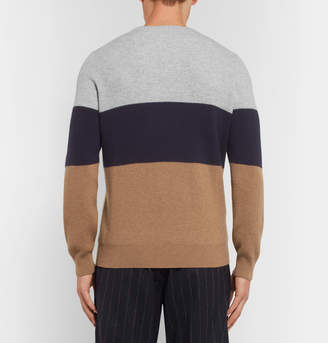 Brunello Cucinelli Slim-Fit Colour-Block Cashmere Sweater