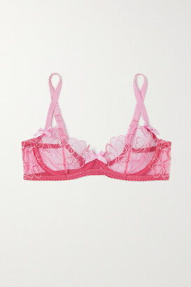 Agent Provocateur Sparkle Underwired Embroidered-tulle Plunge Bra