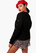 Thumbnail for your product : boohoo Womens Evie Eyelet Sleeve Sweatshirt