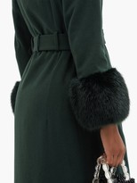 Thumbnail for your product : Shrimps River Faux Fur-trimmed Recycled Wool-blend Coat - Green