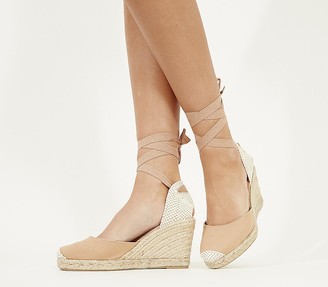 wide fit nude wedges